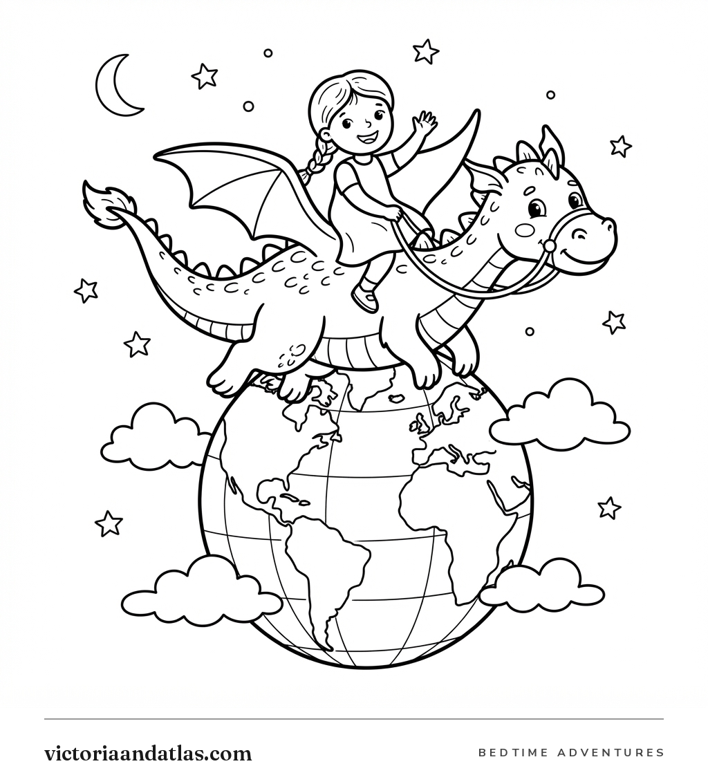 Preview of The Journey Around the World Coloring Page