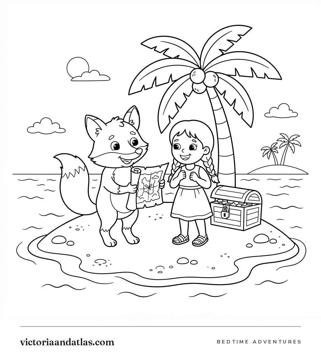 Preview of The Secret Island of Lost Adventures Coloring Page