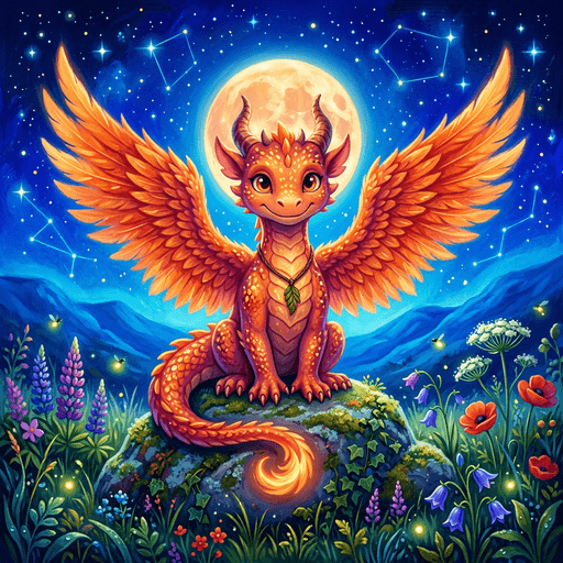 Portrait of Emberwing, The Brave Little Phoenix