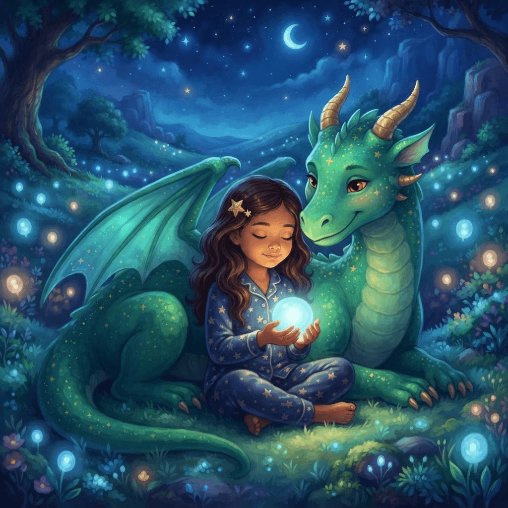 Victoria holds one glowing blue light in her hands and takes a calm breath.